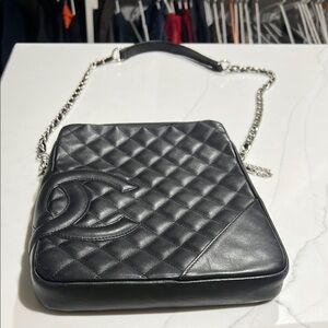 Chanel 100% authentic Cambon Black Quilted Bag with Strap, Excellent, like new.